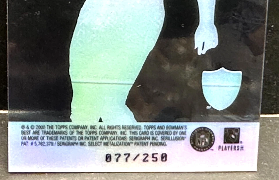 Sebastian Janikowski 2000 Bowman’s Best Acetate Rookie SP #134 Raiders /250 RC - Image 3 of 3