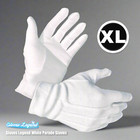 1 Pair - XL - Gloves Legend 100% Cotton White Parade Formal Attire Costume Glove