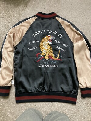 STUSSY SOUVENIR JACKET S スカジャン STUSSY SOUVINER TOUR JACKET