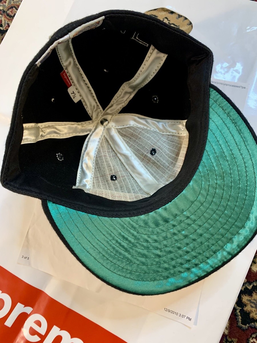 Supreme Ebbets Field Back Hit Black Wool Fitted Baseball Cap Hat 7