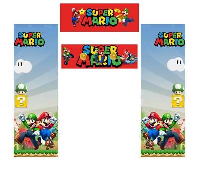Mario Luigi Super Mario Bros Art Arcade Cabinet Artwork Kit Graphics Decals