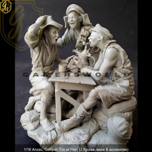 1/16 Resin Figures Model Kit 3 WWI Soldiers Unpainted Unassembled Toys Free Ship - 第 1/2 張圖片