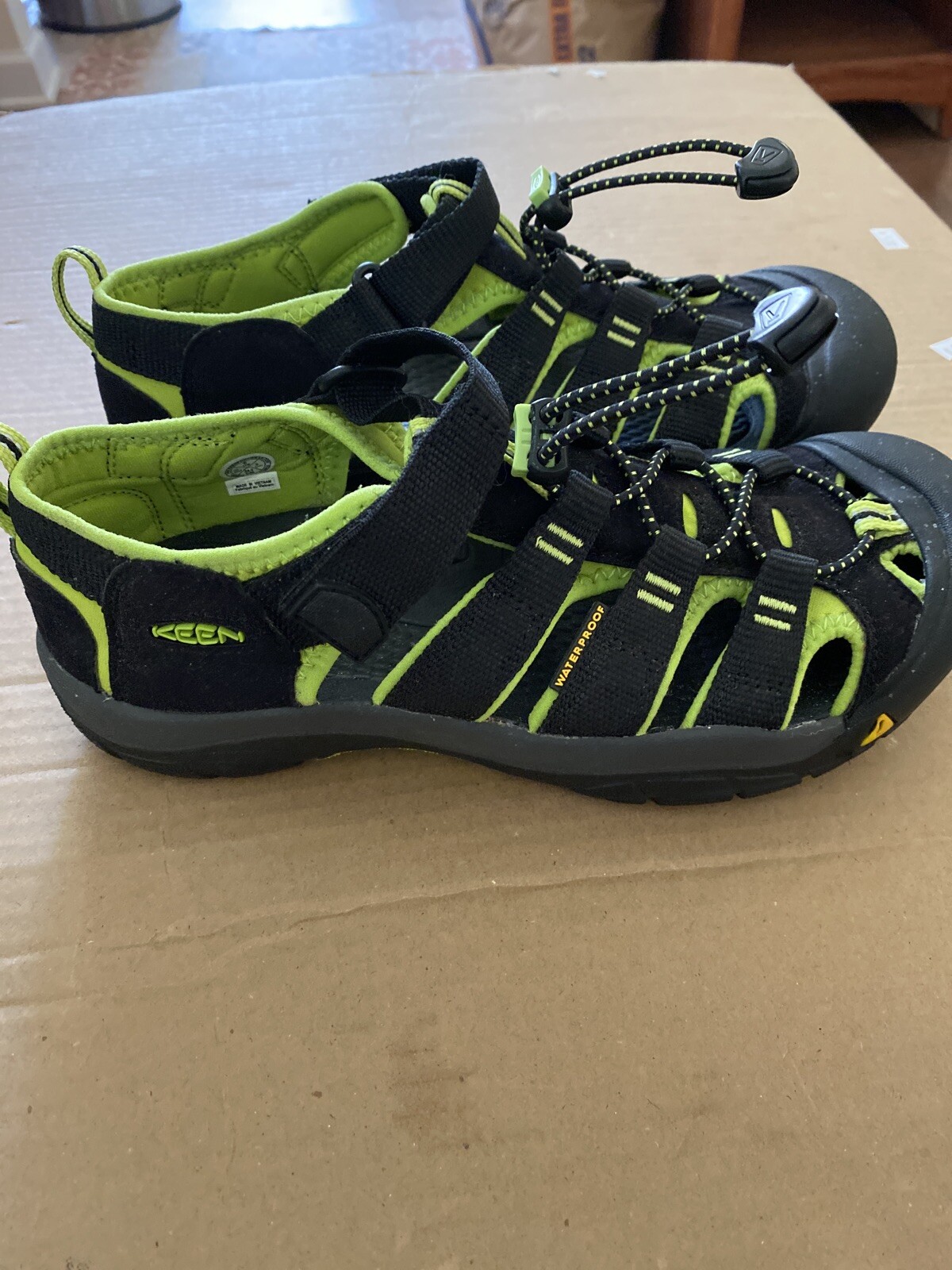 SANDALI ACQUA KEEN donna neri da trekking scarpe lacci in corda elastica taglia 6.