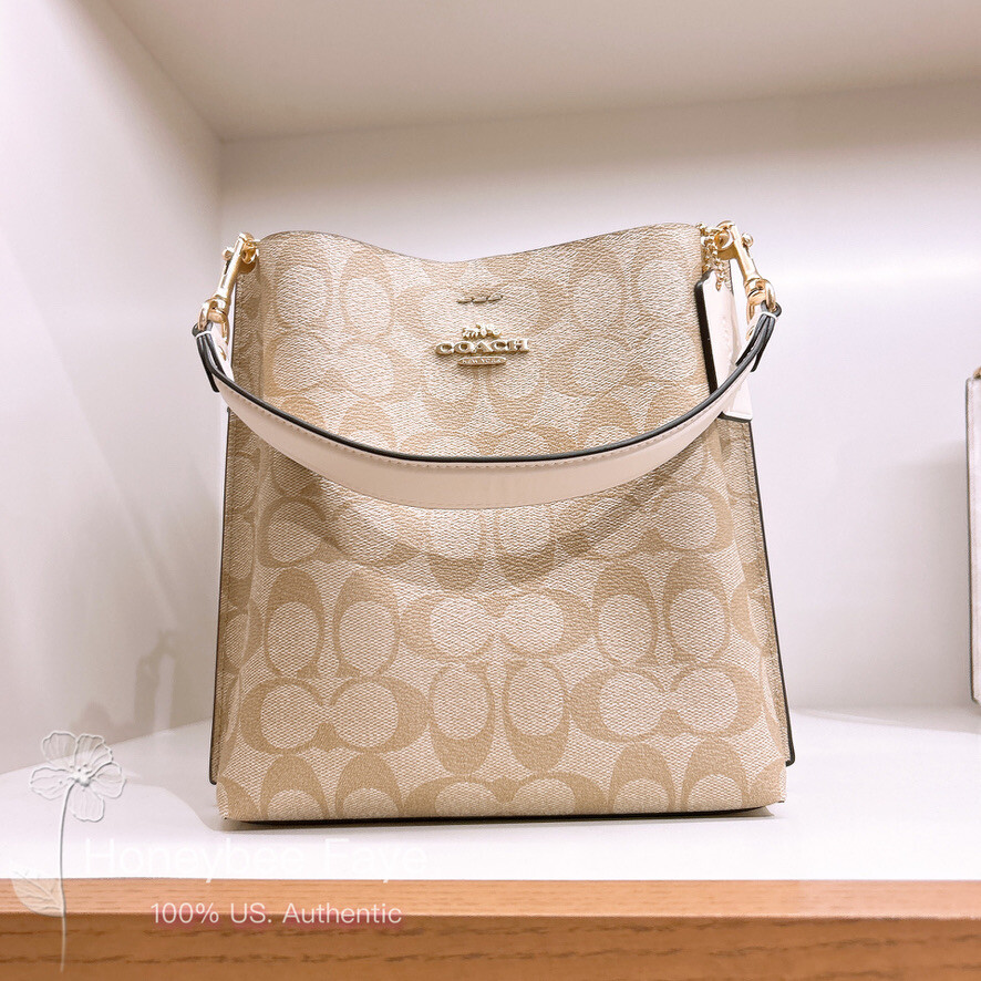 NWT Coach Mollie 22 Bucket Bag In Signature Canvas CA582/CA177 very  popular👏