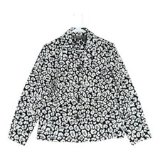 Additions by Chico s 1 White Leopard Print Jacket Button Office Mob Wife Artsy