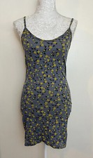 ✖️ URBAN OUTFITTERS Women's Floral Ribbed Mini Dress Size L