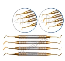 4 Pcs Dental Composite Filling Instrument Gold Titanium Coated Restorative Kit