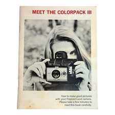 POLAROID INSTANT CAMERA COLORPACK III INSTRUCTION MANUAL USER BOOKLET GUIDE