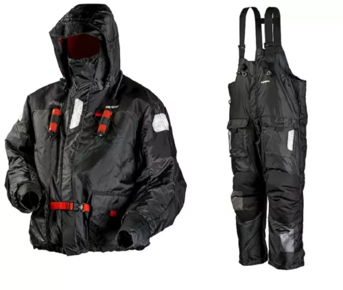 Frabill I-Float Jacket & Bib Ice Fishing Suit, Black, SM  MSRP $549  Pant & Coat