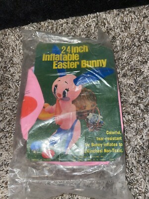 NU 24   Inflatable Blow Up Pink Easter Bunny With Carrot New Creative Creations