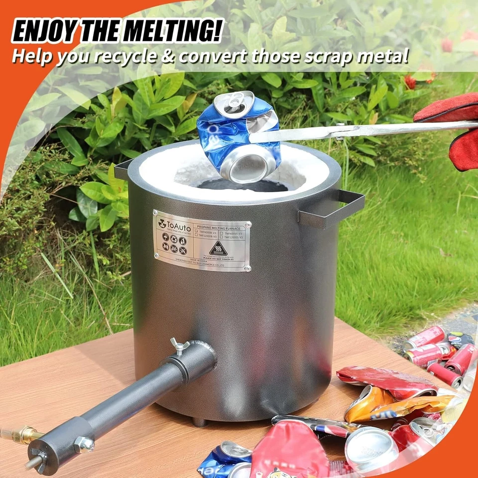 Kit de horno de fusión actualizado 2023 - Capacidad 6KG para oro, plata y aluminio Foto 4 de 4