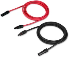 TEMCo 8 AWG Solar Panel Extension MC4 PV Cable - 25 Ft Black + 25 Ft Red USA