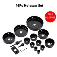 16PACK Hole Saw Kit 19-127mm Circular Round Cutting Sawing Set Wood Metal Tools