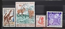 Niger 1959-77 Lot 4 timbres n° 103 395 Service9 Taxe23, Oblitérés
