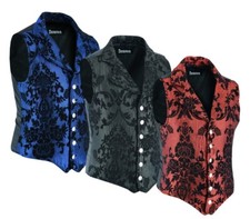 VICTORIAN GENTLEMAN'S ARISTOCRAT VEST TAPESTRY/STYLISH CASUAL VEST/BK/GD/RD/BLUE
