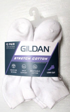 Gildan 12 Pair Men's Stretch Cotton Low Cut Socks Shoe Size 6-12