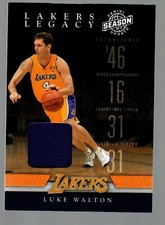 2009-10 Panini Season Update Lakers Legacy Jerseys #8 Luke Walton 