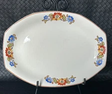 Homer Laughlin Yellowstone Octagonal USA 11 X 8 Platter Floral Design