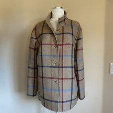 Pendleton The Check Wool Jacket Tan Plaid Reversible LARGE