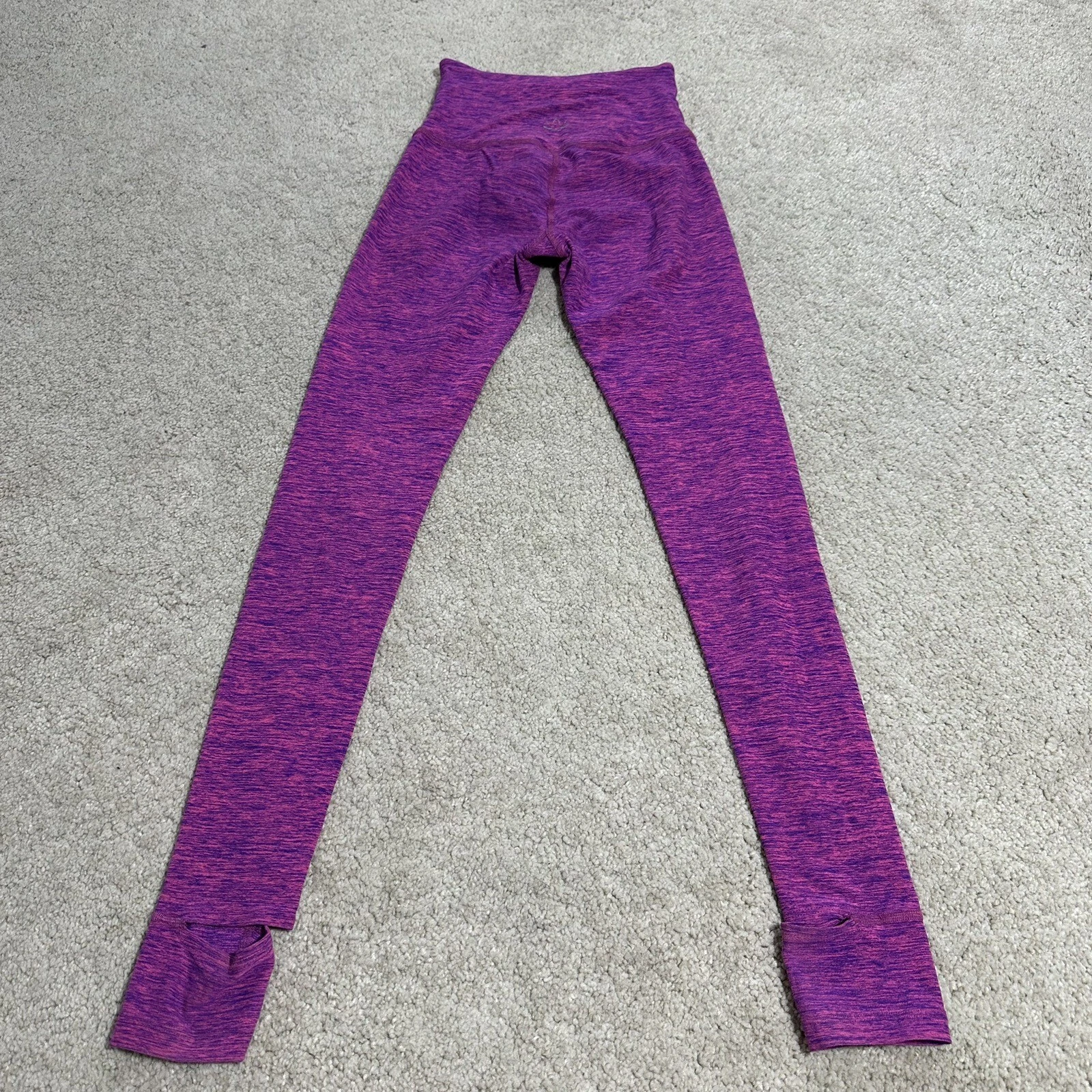 beyond-yoga high waisted stretch slit heel heathered leggings
