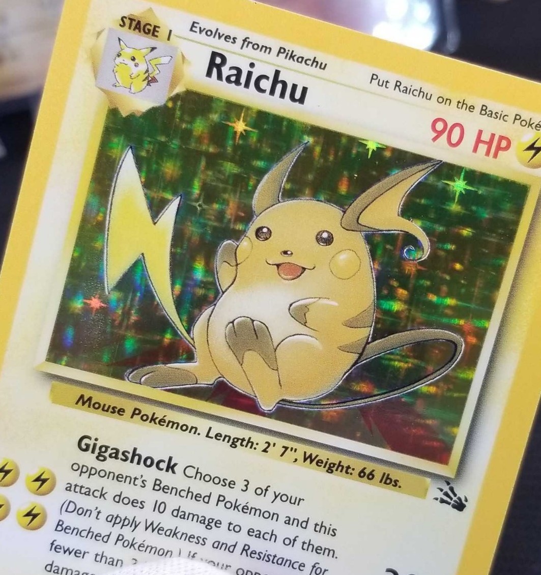 Raichu 英語版 14/62 M*] Read! English Raichu 14/62 Fossil Holo Rare Unlimited 1999