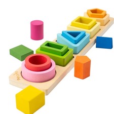 Symdiro Montessori Toys for 1 2 3 Year Old Boys Girls-Wooden Sorting  Stacki...