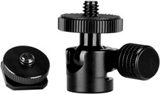 1/4 Mini Ballhead Hot Shoe Mount Adapter for Camera Video Light Tripod Monopod