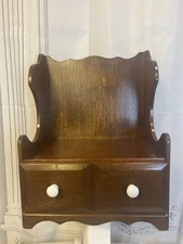 Wood Shelf Wall Vintage With Drawer Grandma Core