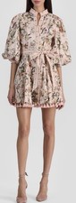 ALICE + OLIVIA Lucy Floral Print Tie Waist Minidress