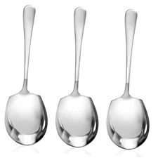 9.84 Inch Stainless Steel Large Buffet Serving Spoons Silver Servings Spoons 