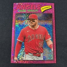 Mike Trout 2026 Topps Heritage Chrome Pink Sparkle Refractor Los Angeles Angels