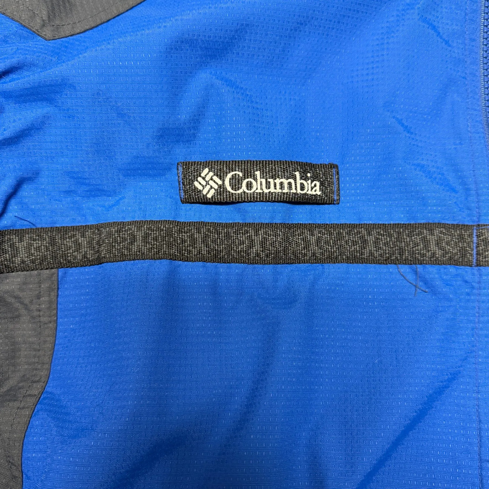 Columbia Mens Hooded Rain Jacket Windbreaker L Blue Gray Packable Full Zip thumbnail 5