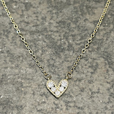 NWOT Dainty Rhinestone Heart Designer style Necklace Valentines Day Gift 