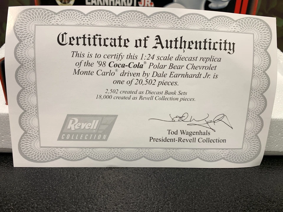 REVELL DALE EARHARDT JR #1 1998 COCA COLA БЕЛЫЙ МЕДВЕДЬ MONTE CARLO БАНК КОМПЛЕКТ 1:24 - Изображение 2 из 4
