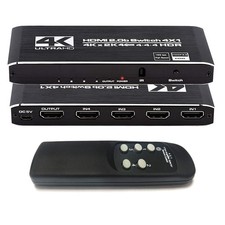 4K HDMI Switch 4x1, 4 Port HDMI Selector Switcher 4 in 1 Out with IR Remote C...