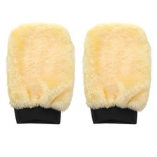 2 Stück Auto Waschhandschuhe 9\" x 5\" für gelbe Handschuhe