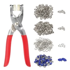 200Set Metal Snap Button Kit 10mm Solid Prong Snap Button Tool Dark Blue