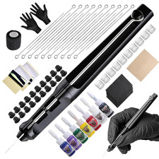 Tattoo Kit Tattoo Pen Kit Poke a Stick Tattoo Hand Tool Kit with 7 Ink 20 PCS Ne