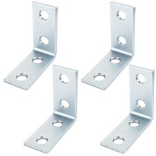 Galvanized Steel 4 Hole 90 Degree Angle Connector Brackets 15/8 In 4 PCS