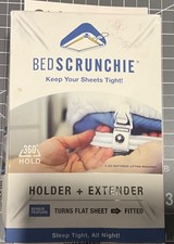 Brand New In Box Bed Scrunchie Sheet Holder Straps  2 Bonus Clips Fits All Size