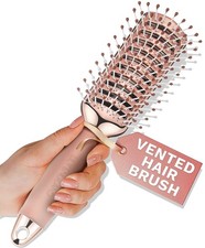 Lily England Vented Hair Brush for Blow Drying Detangling, Static-Free, Rose G