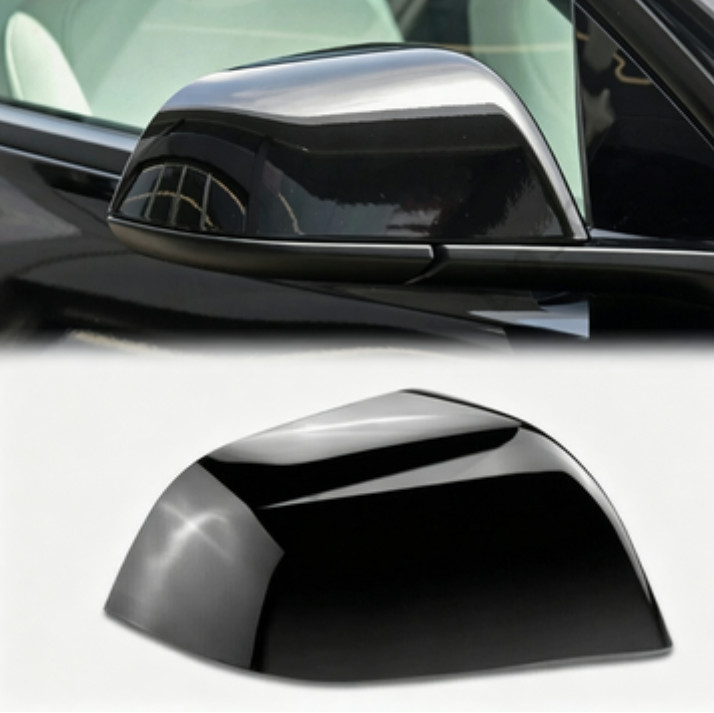 Black Right Side Rearview Door Wing Mirror Cover Cap For Tesla Model 3 2017-2023