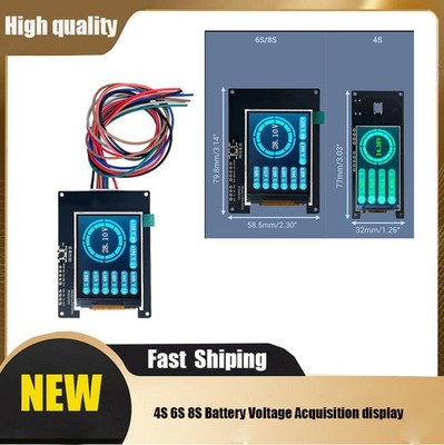 4S 6S 8S Battery Voltage Acquisition Display for Li-ion/LiFePO4/LTO Battery SUK
