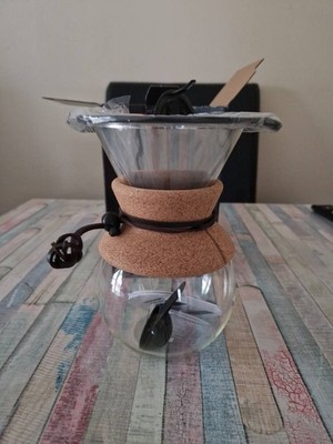 Bodum 34 Unzen, 1 Liter Kaffeemaschine zum Übergießen, Borosilikatglas mit hoher Hitze 8 Tassen