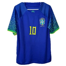 Brasil Brazil Men’s Neymar Jr #10 Soccer CBF Football T-Shirt- Size Medium