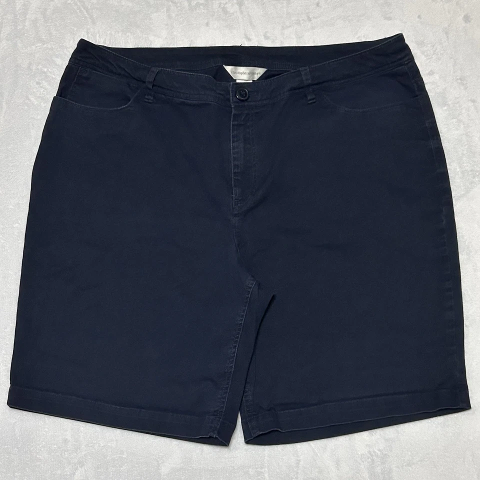 Conjunto de 2 pantalones cortos chinos Christopher & Banks para mujer 14 azul marino negro golf preppy 36x8 Foto 2 de 4