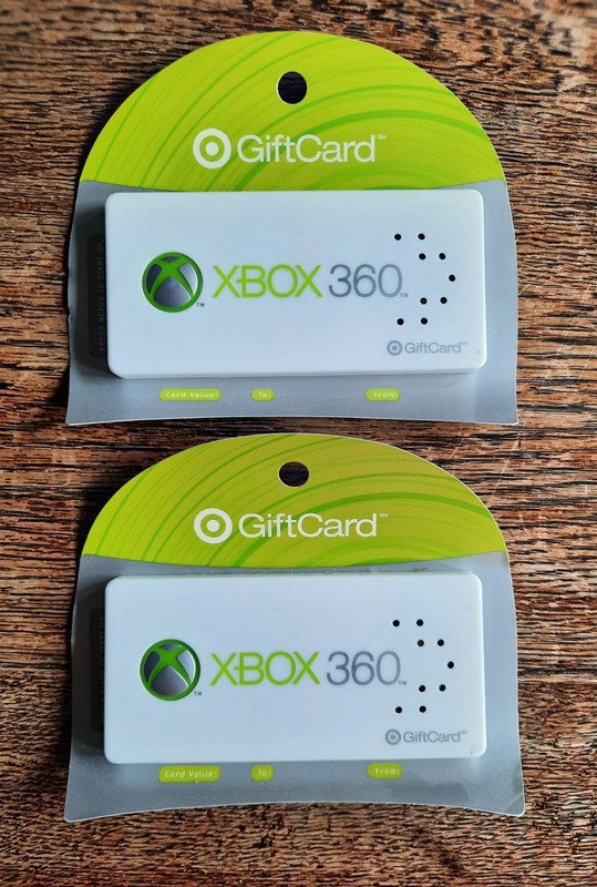 TWO XBOX 360 Target GIFT CARDS 2006 SOUND BUTTON (Battery Not Working) No Value
