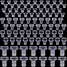 50 PCS Cabinet Door Bumper with Stem, Clear Rubber Grippers Conical Shaped, G