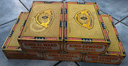 Vintage King Edward Imperial Cigar Boxes Lot of 5 Empty Tobacciana USA