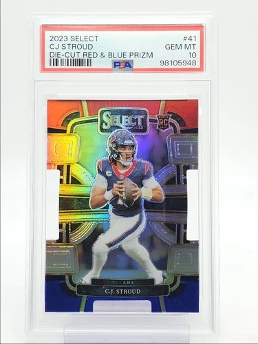 C.J. STROUD 2023 SELECT CONCOURSE ROOKIE DIE CUT RED & BLUE RC PSA 10 Q0004